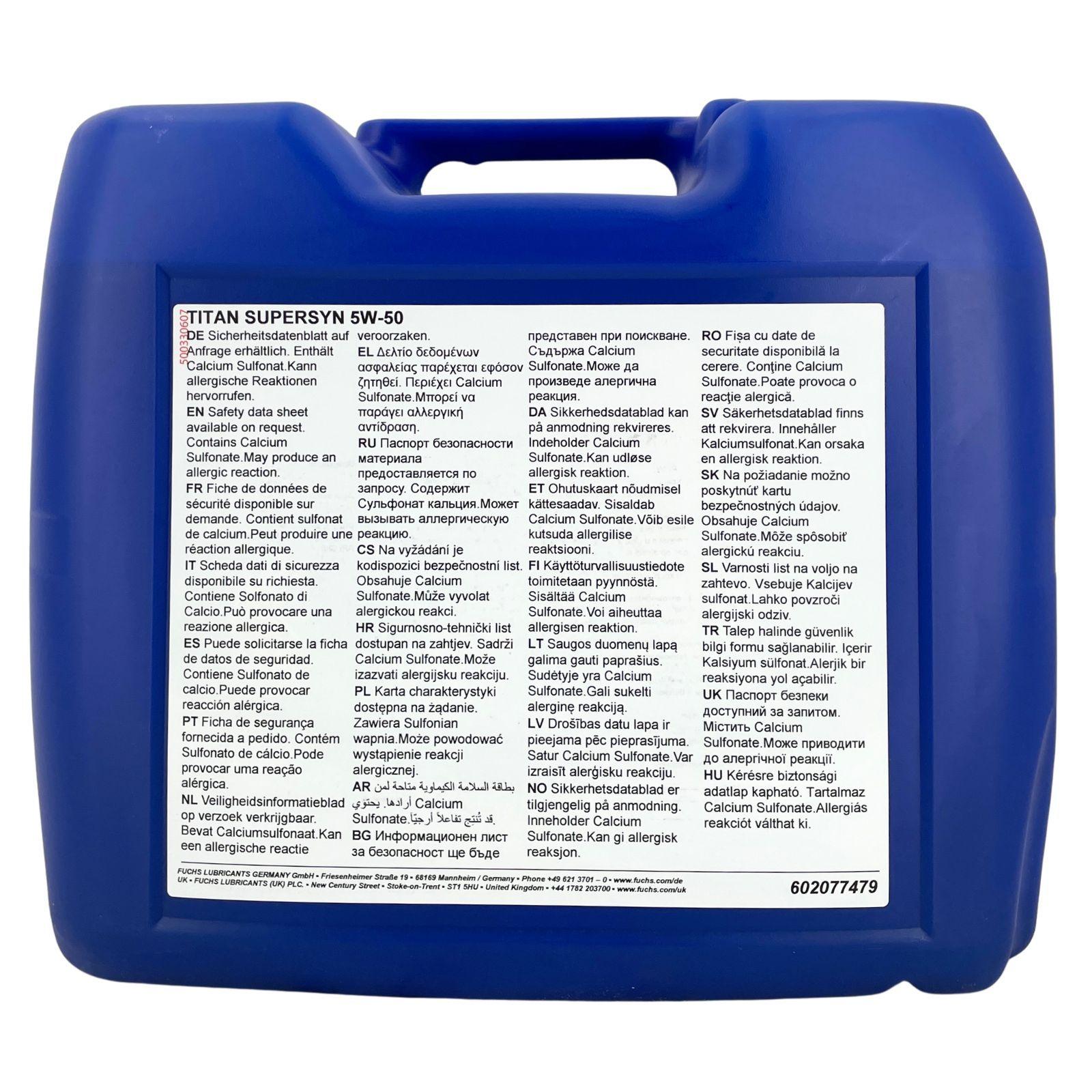 Fuchs Titan Supersyn 5W-50 20 Liter