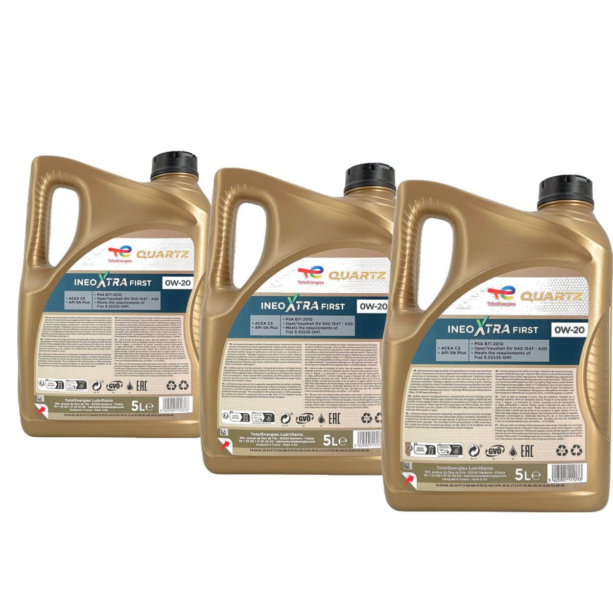 Total Quartz Ineo Xtra First 0W-20 3x5 Liter