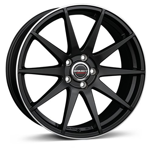 BORBET DESIGN GTX schwarzmatt poliert mit Edelstahlring 8.0Jx19 5x108 ET42