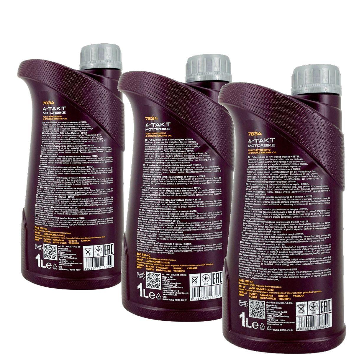 Mannol 4-Takt Motorbike 5W-40 3x1 Liter