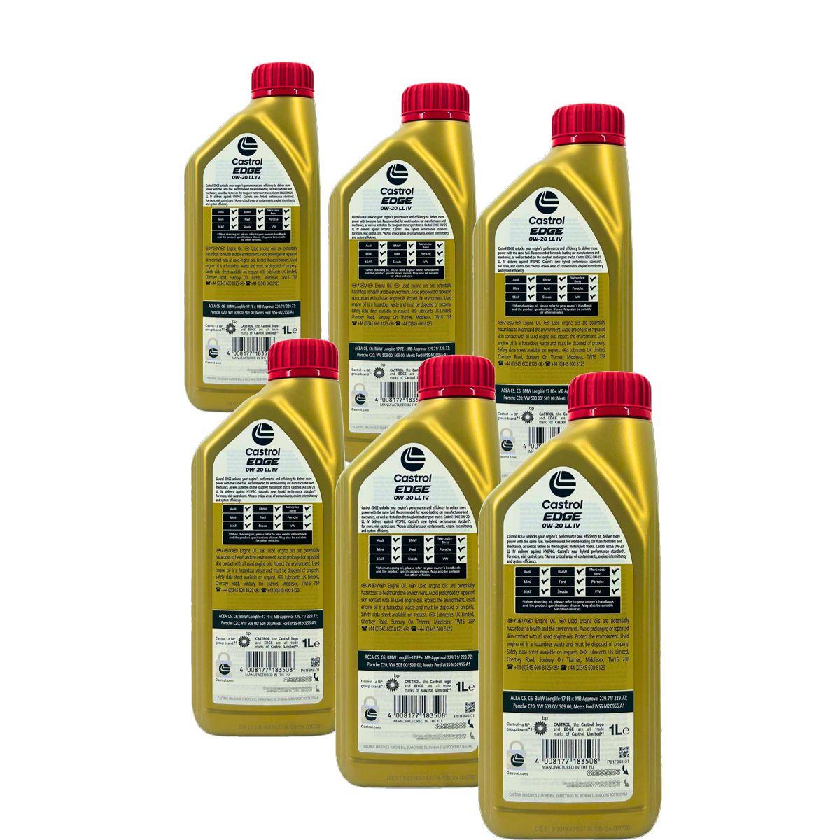 Castrol Edge 0W-20 LL IV 6x1 Liter
