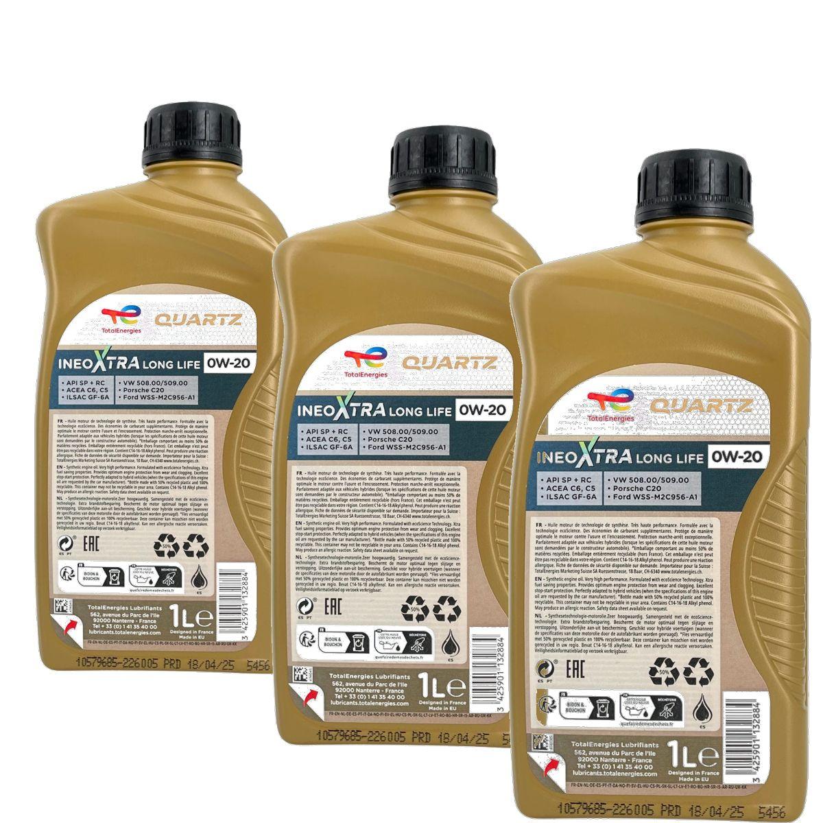 Total Quartz Ineo Xtra Longlife 0W-20 3x1 Liter