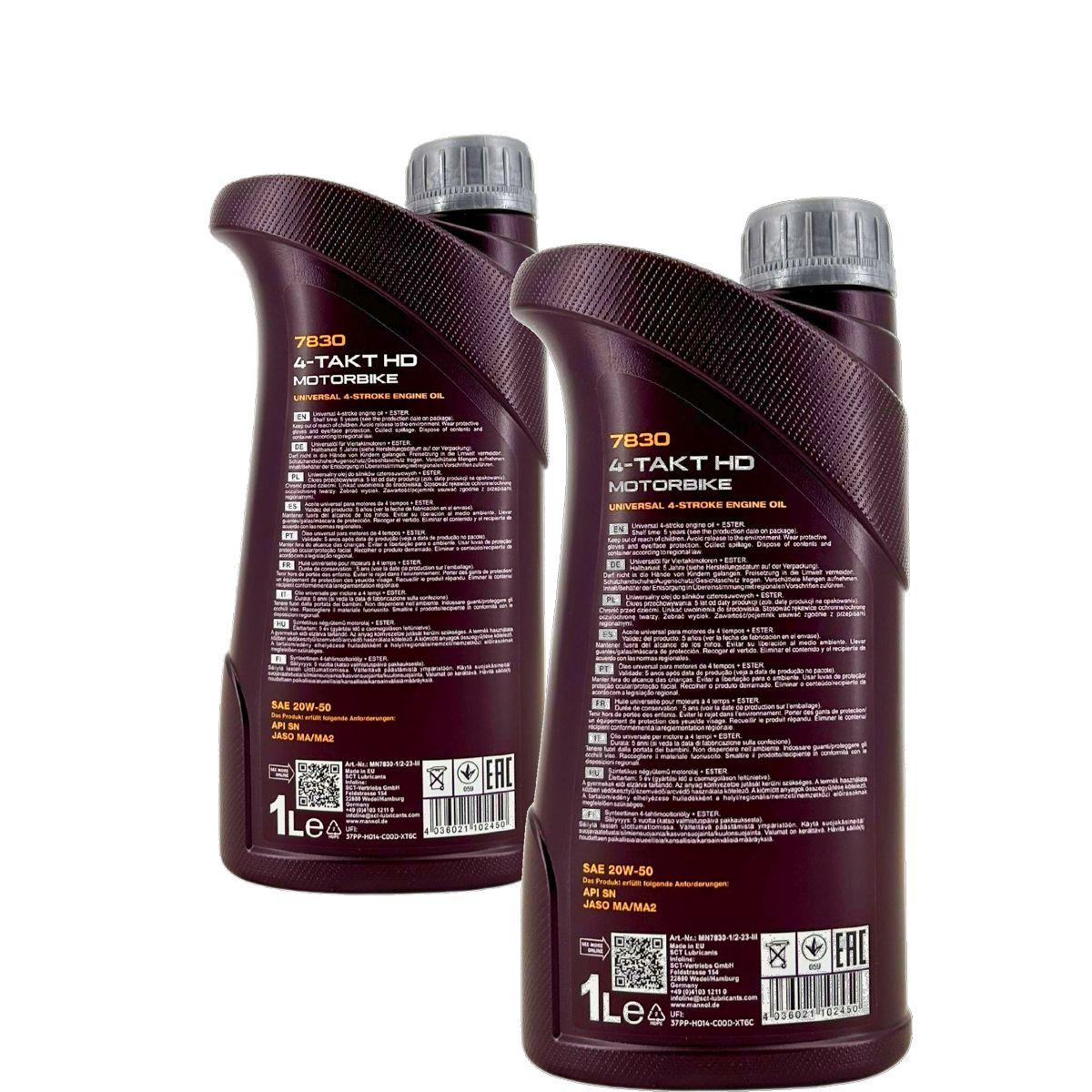 Mannol 4-Takt Motorbike HD 20W-50 2x1 Liter