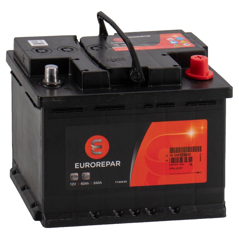 EUROREPAR STD Batterie Autobatterie Starterbatterie 12V 60Ah 640A/EN 1632648780