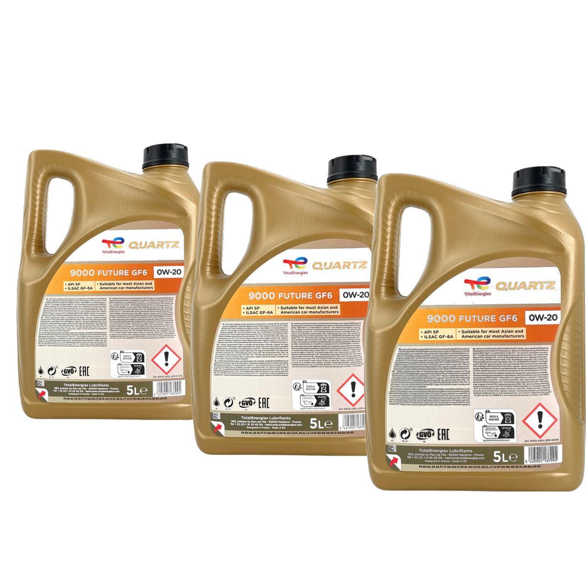 Total Quartz 9000 Future GF6 0W-20 3x5 Liter