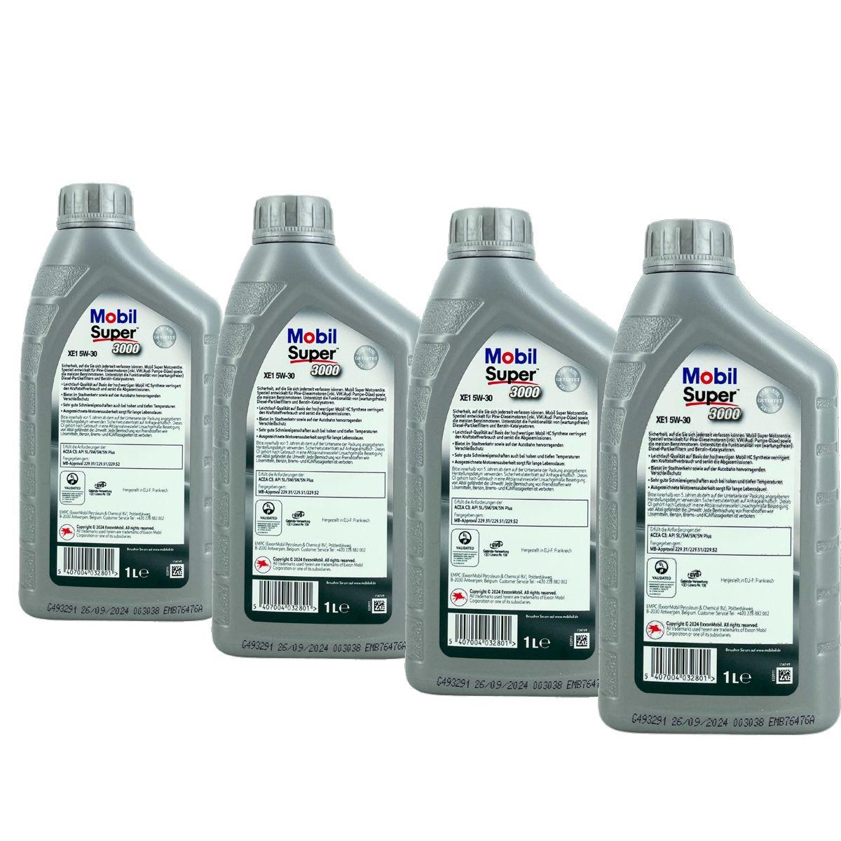 Mobil Super 3000 XE1 5W-30 4x1 Liter