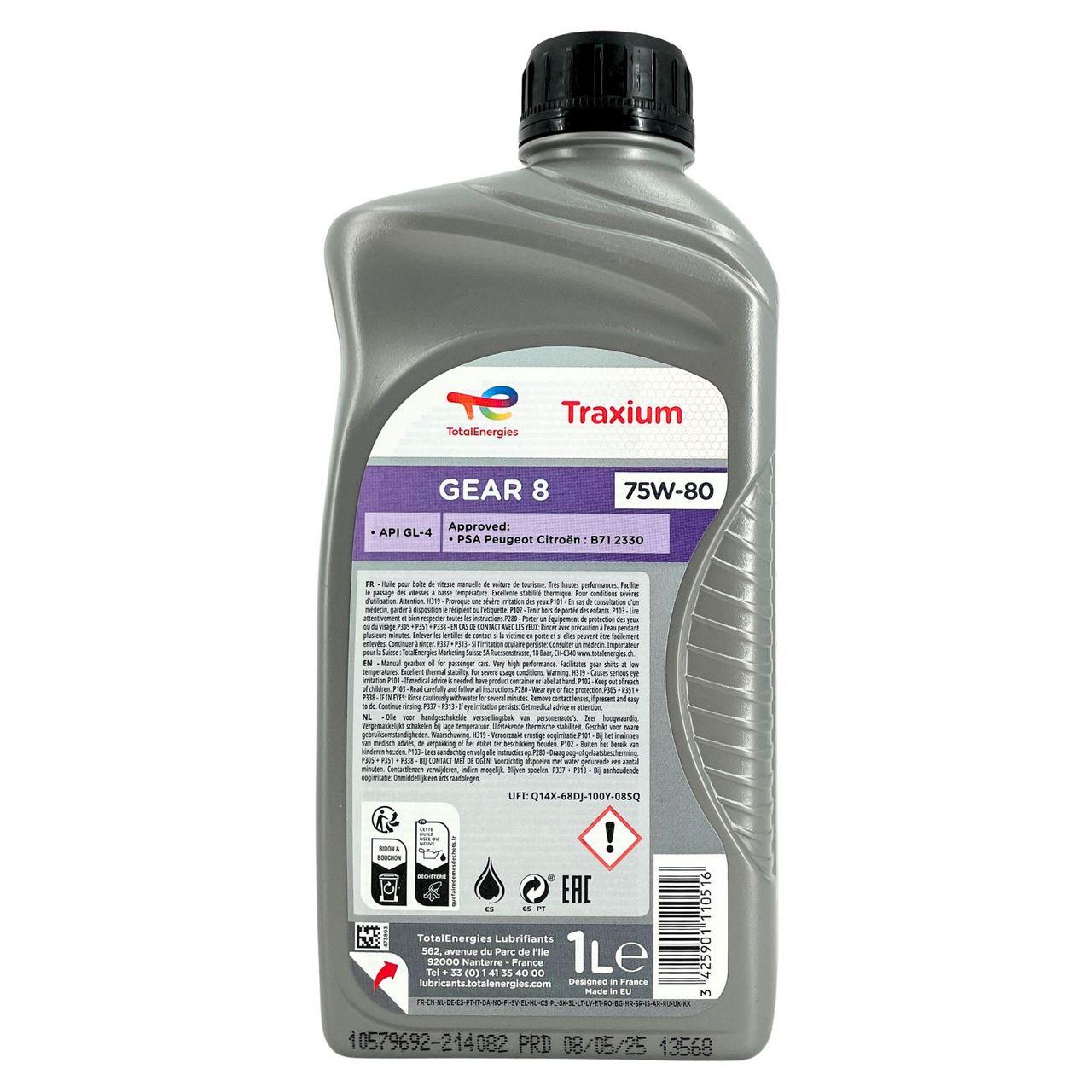 Total Traxium Gear 8 75W-80 1 Liter