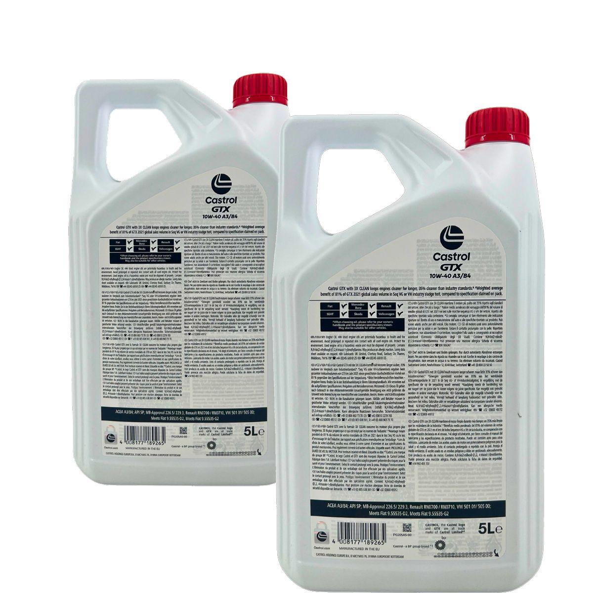 Castrol GTX 10W-40 A3/B4 2x5 Liter