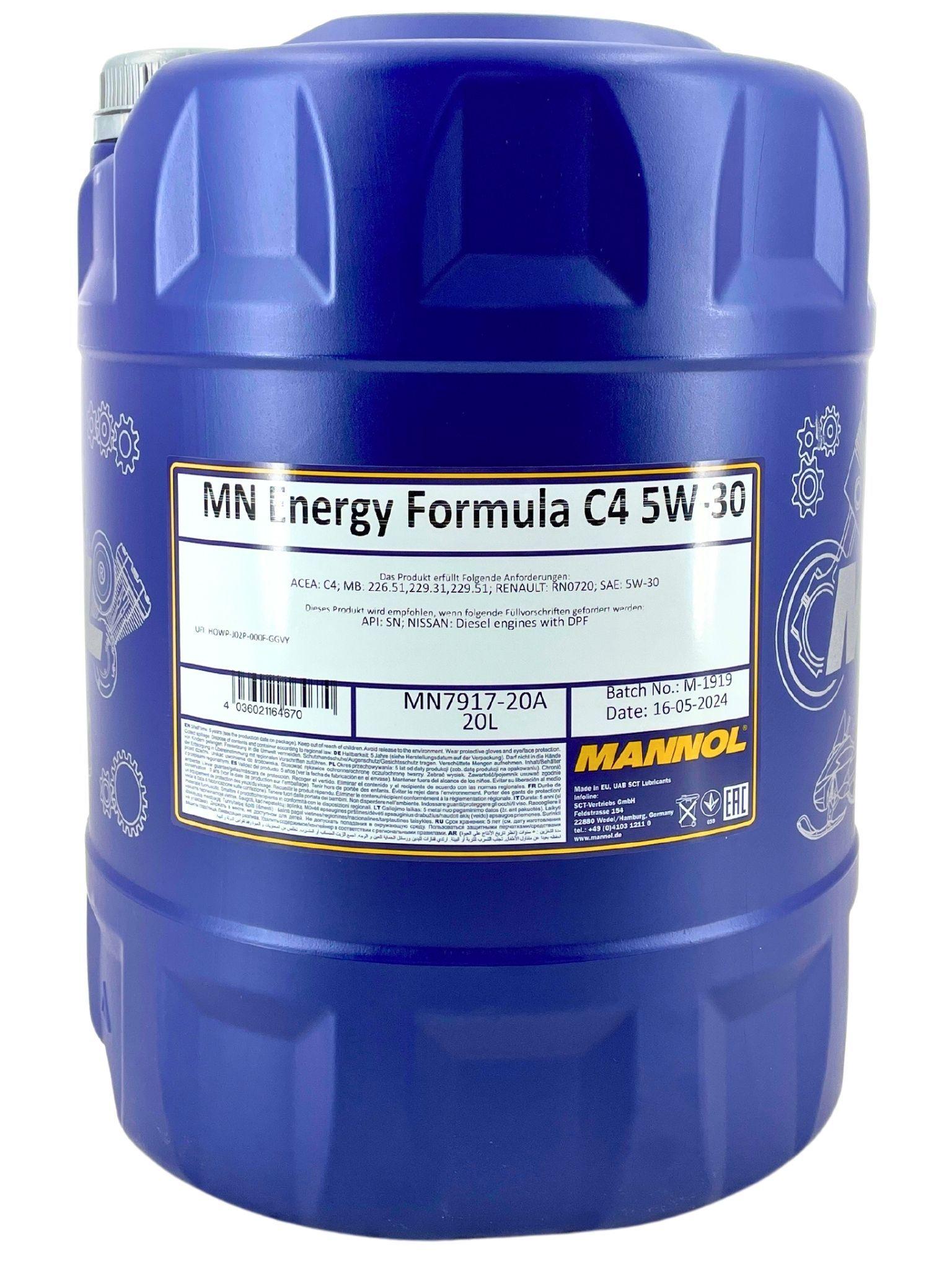 Mannol Energy Formula C4 5W-30 20 Liter