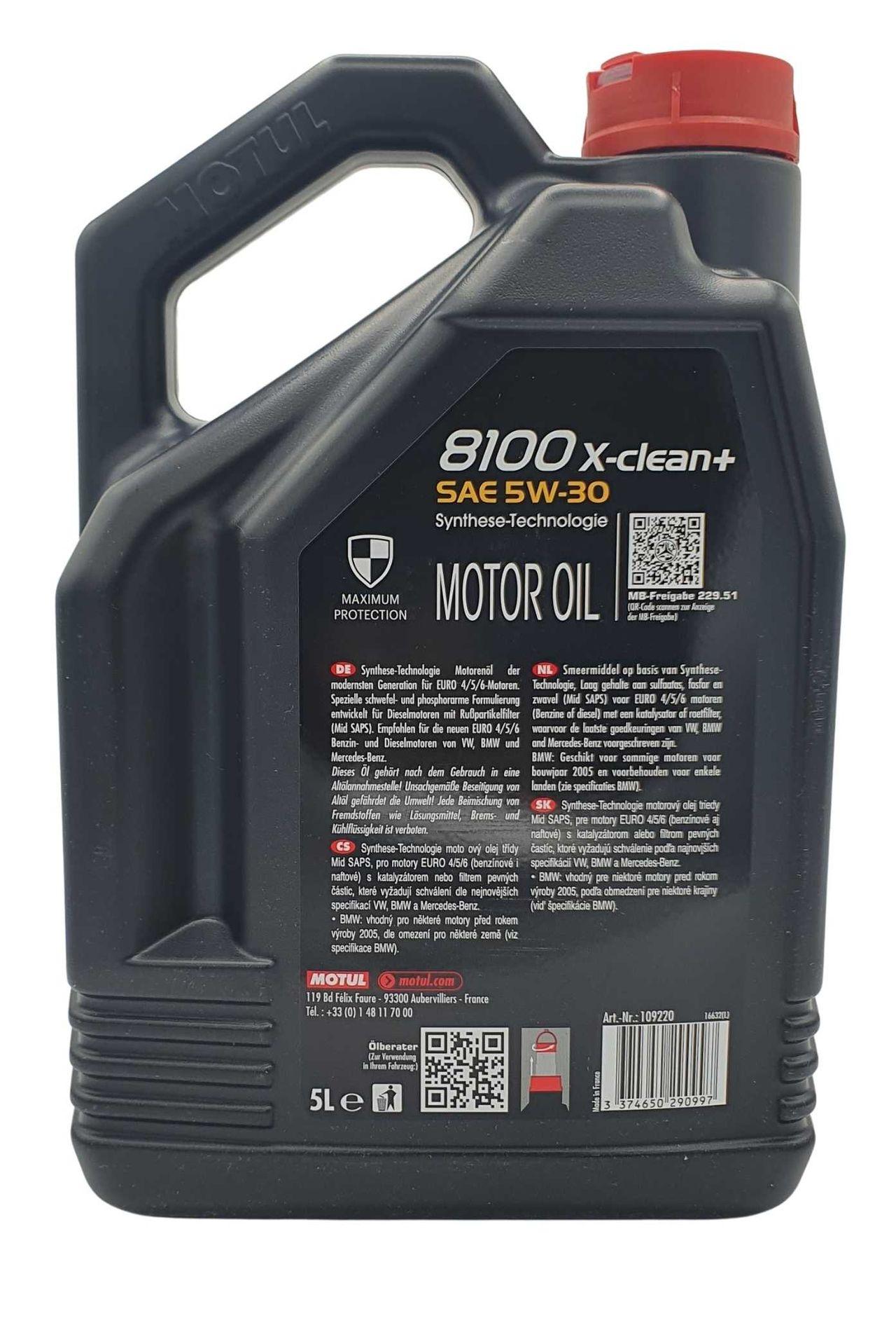 Motul 8100 X-clean+ 5W-30 5 Liter