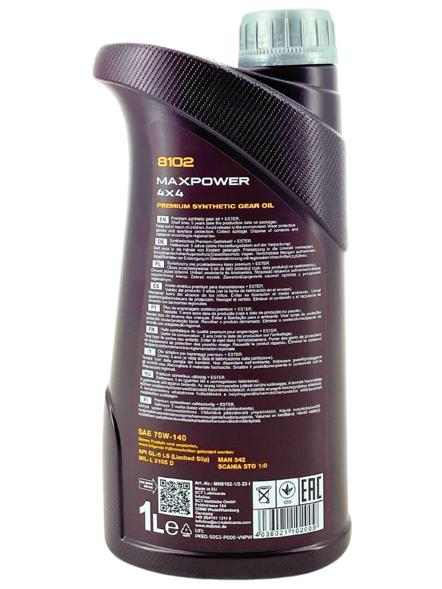 Mannol Maxpower 4x4 75W-140 GL-5 LS 1 Liter