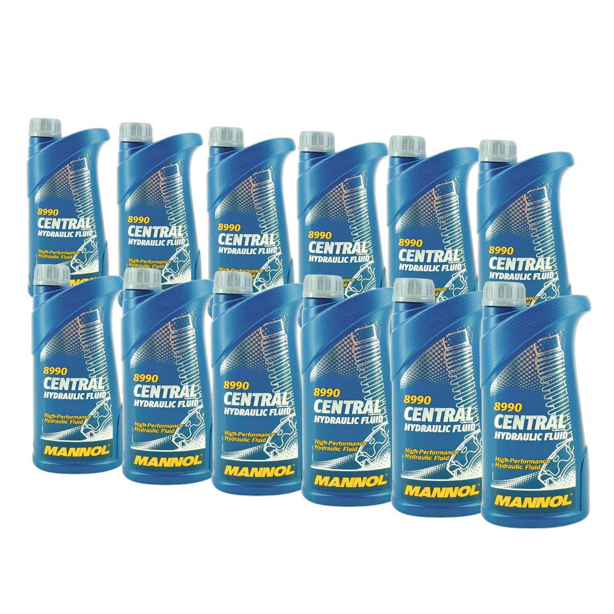 Mannol Central Hydraulic Fluid Hydrauliköl Servolenkungsöl 12x1 Liter