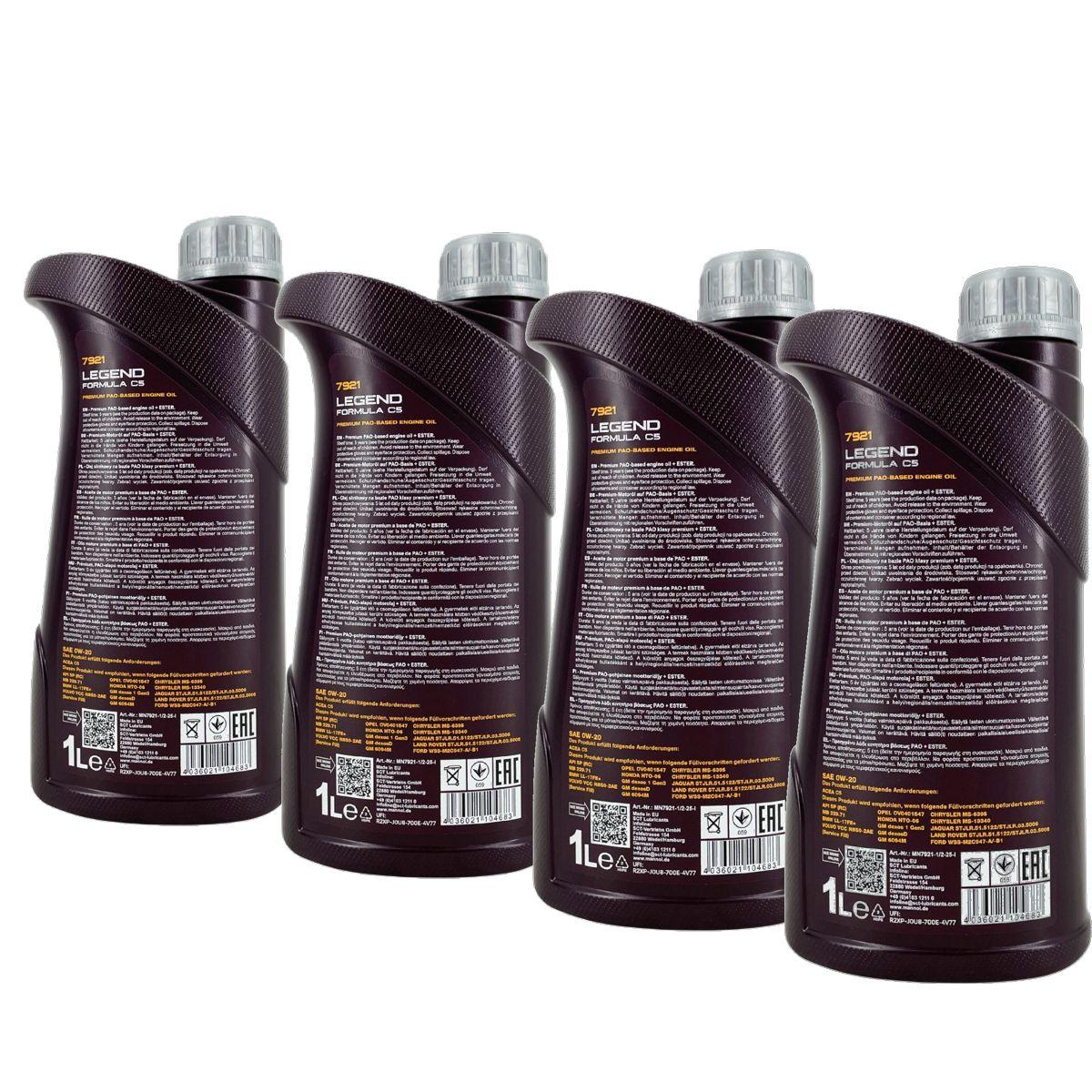 Mannol Legend Formula C5 0W-20 4x1 Liter
