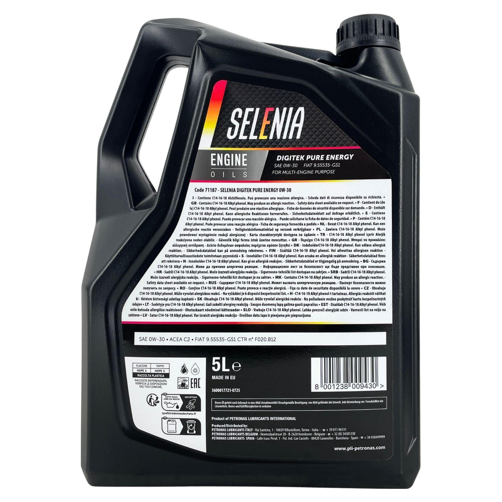 Selenia Digitek Pure Energy 0W-30 5 Liter