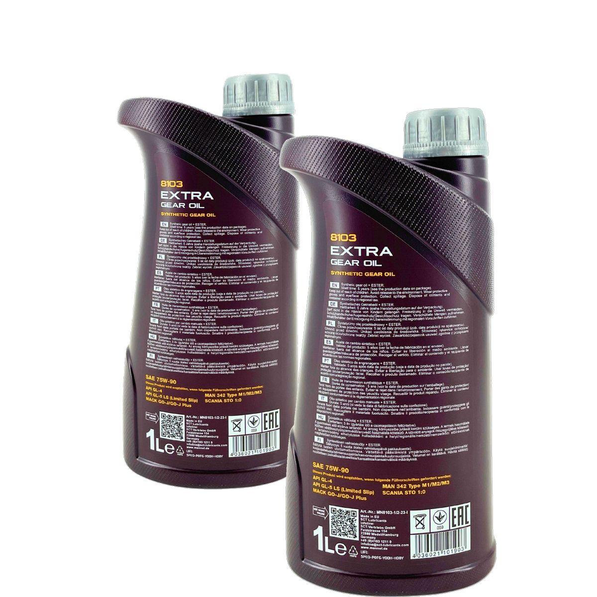Mannol Extra Gear Oil Getriebeöl 75W-90 GL-4/GL-5 LS 2x1 Liter