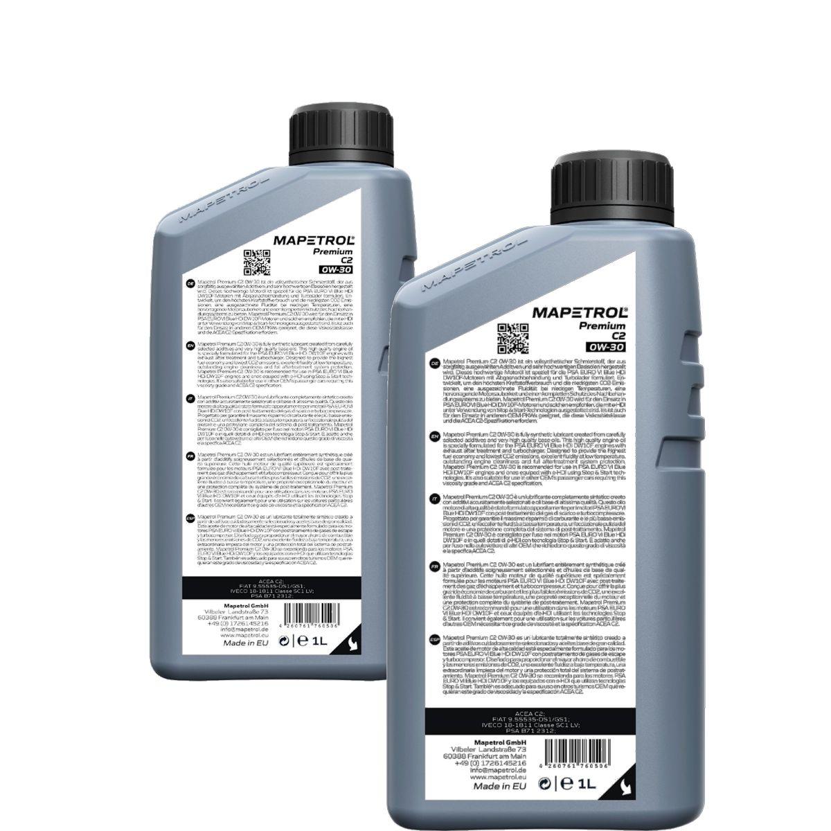 Mapetrol Premium C2 0W-30 2x1 Liter