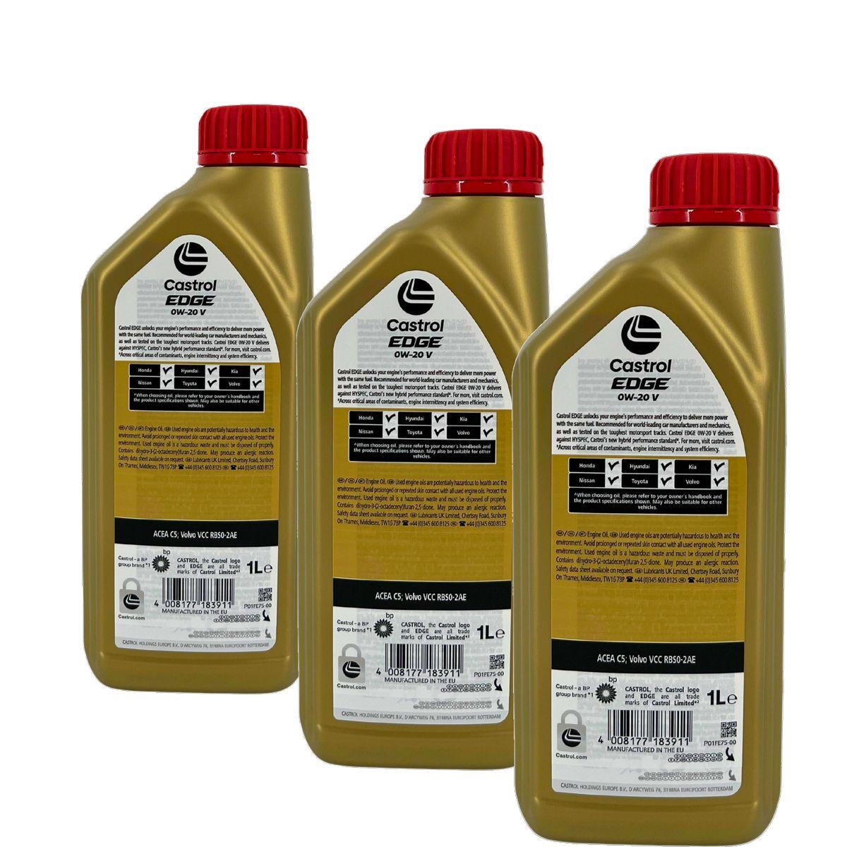 Castrol Edge 0W-20 V 3x1 Liter