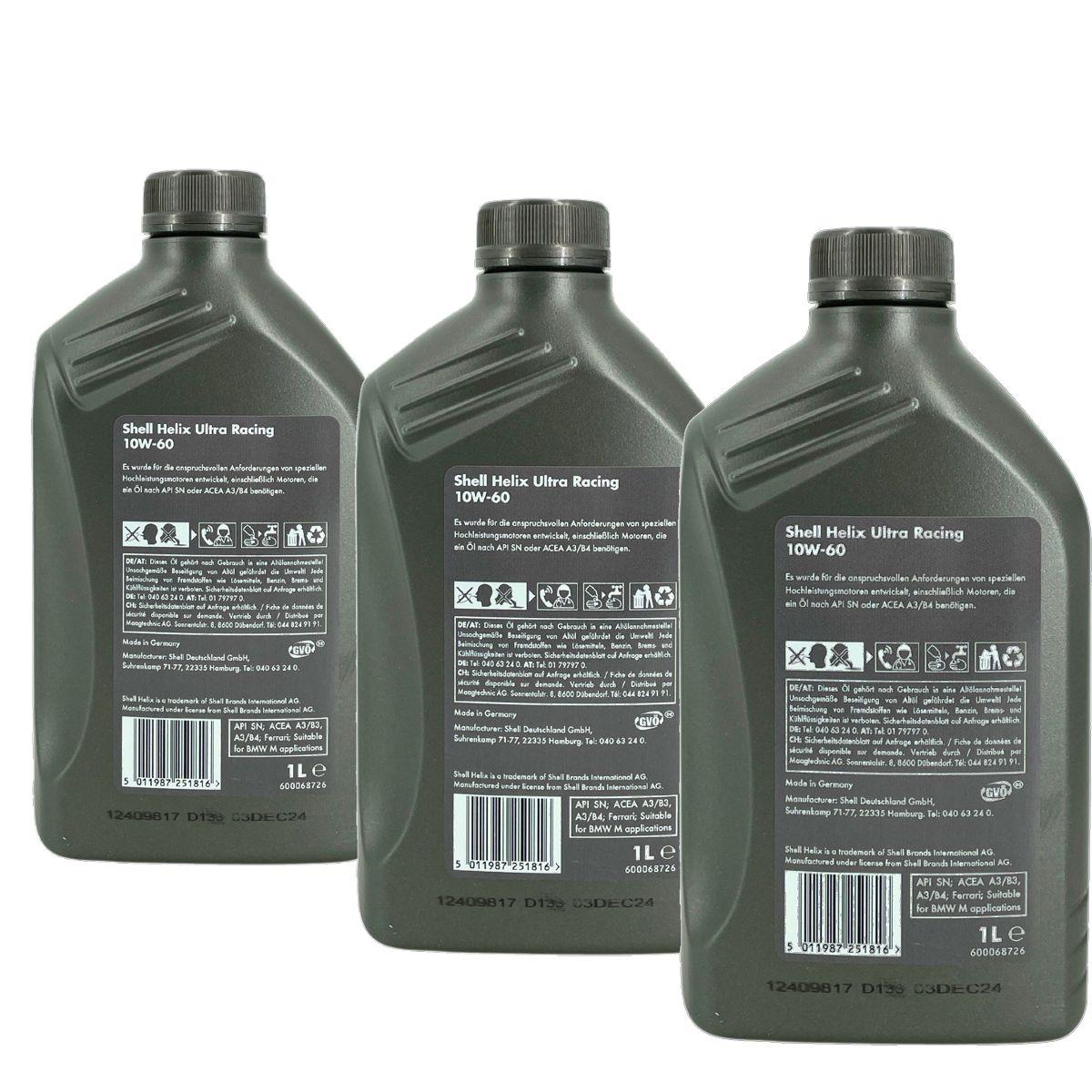 Shell Helix Ultra Racing 10W-60 3x1 Liter