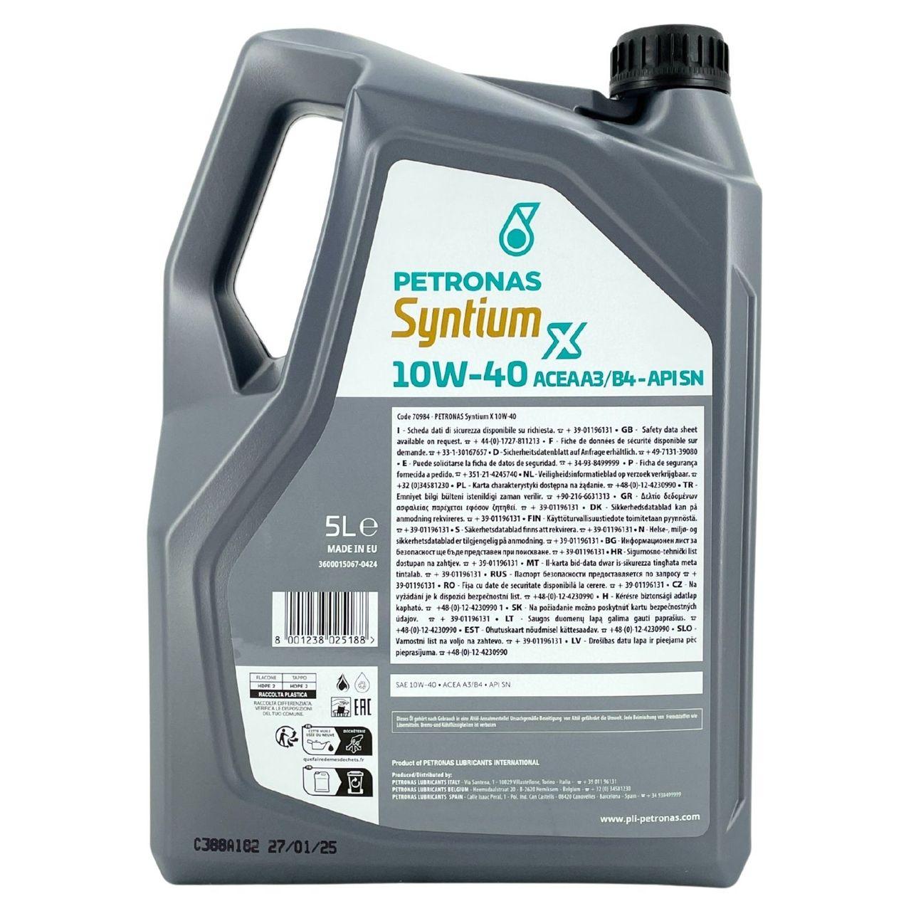 Petronas Syntium X 10W-40 A3/B4 5 Liter