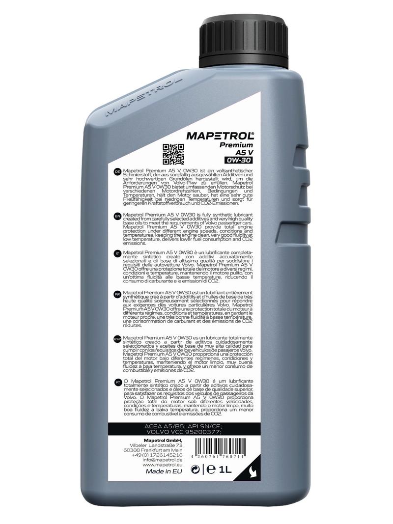 Mapetrol Premium A5 V 0W-30 1 Liter