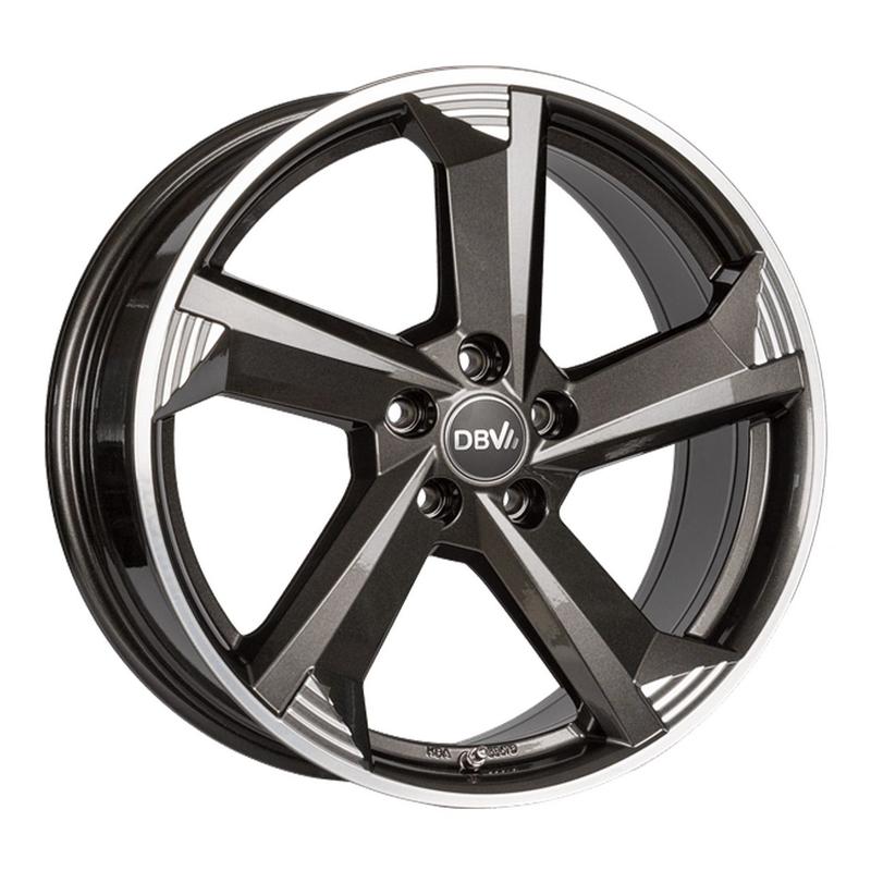 DBV TORINO III anthrazit glänzend front poliert 7.5Jx17 5x114.3 ET40