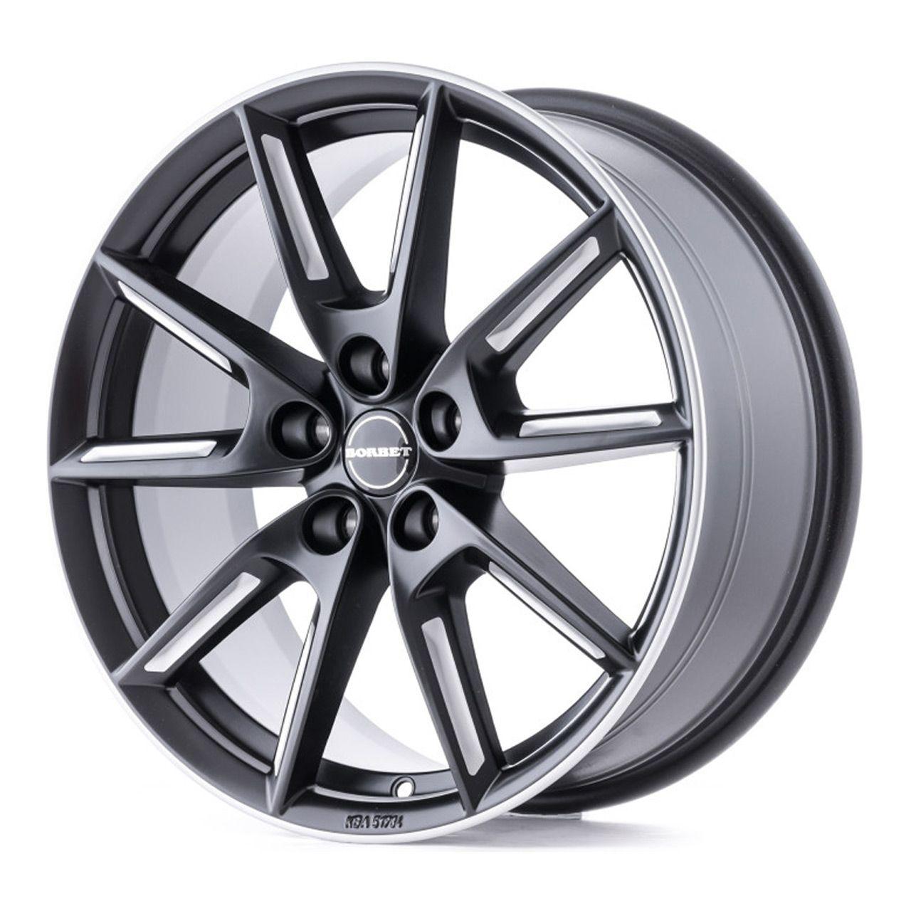 BORBET DESIGN LX19 schwarzmatt poliert mit Edelstahlring 8.0Jx19 5x112 ET44