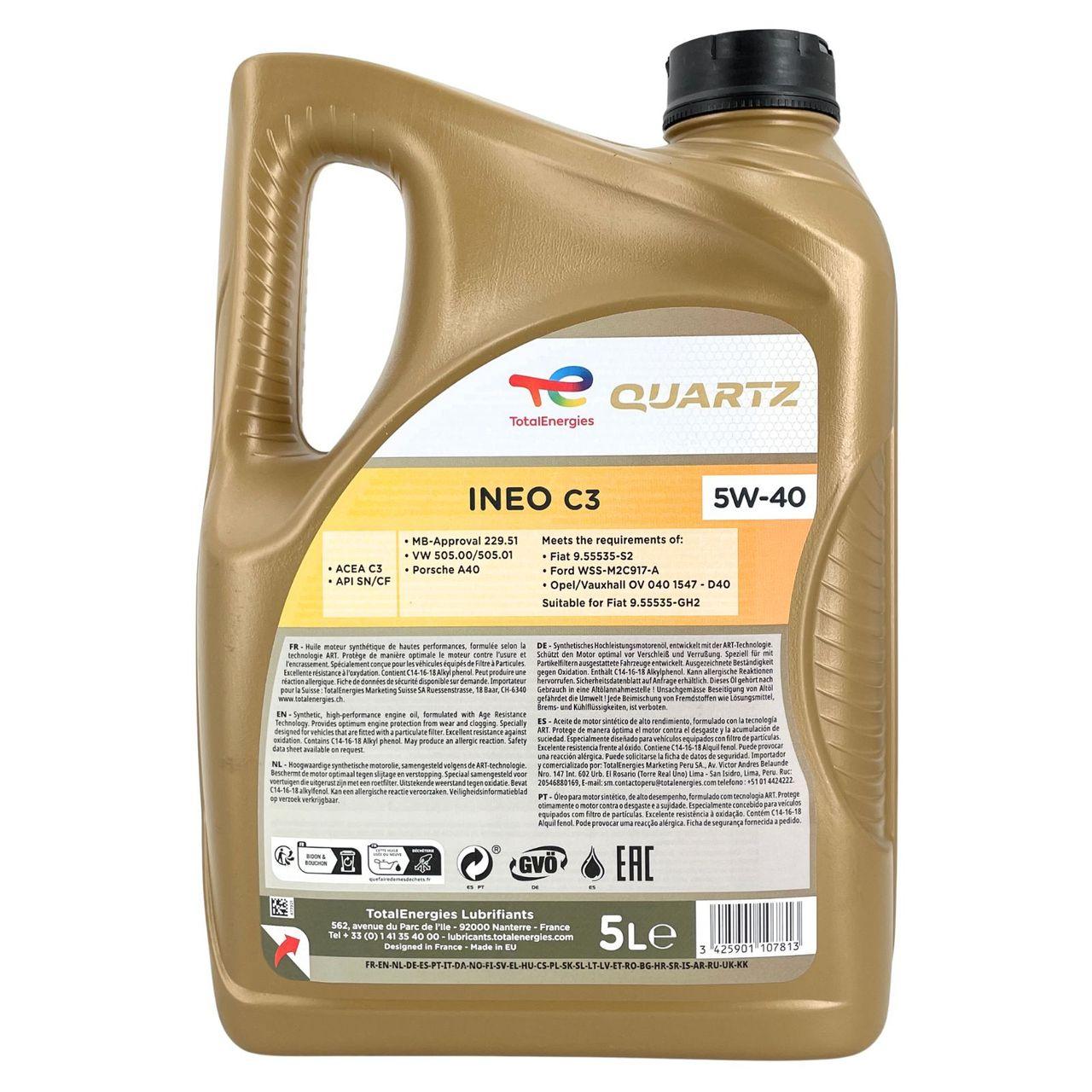 Total Quartz Ineo C3 5W-40 5 Liter