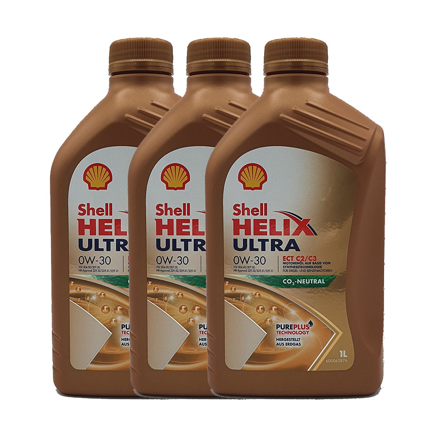 Shell Helix Ultra ECT C2 C3 0W-30 3x1 Liter