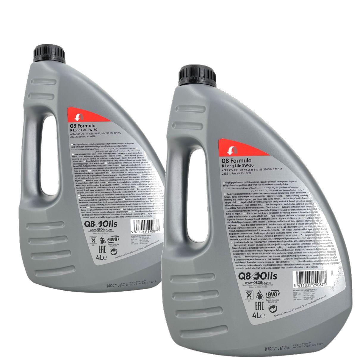 Q8 Formula R Long Life 5W-30 2x4 Liter
