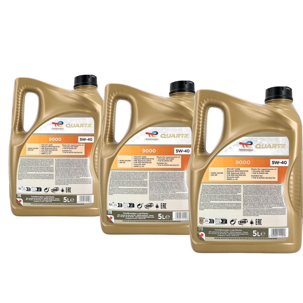 Total Quartz 9000 Energy 5W-40 3x5 Liter