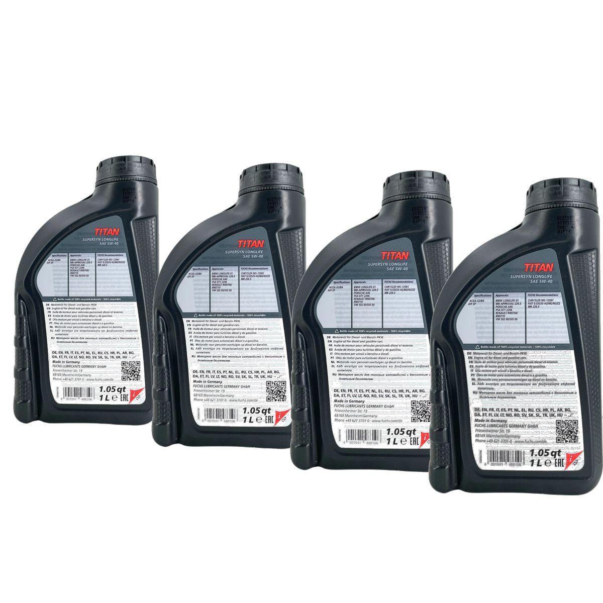Fuchs Titan Supersyn Longlife 5W-40 4x1 Liter