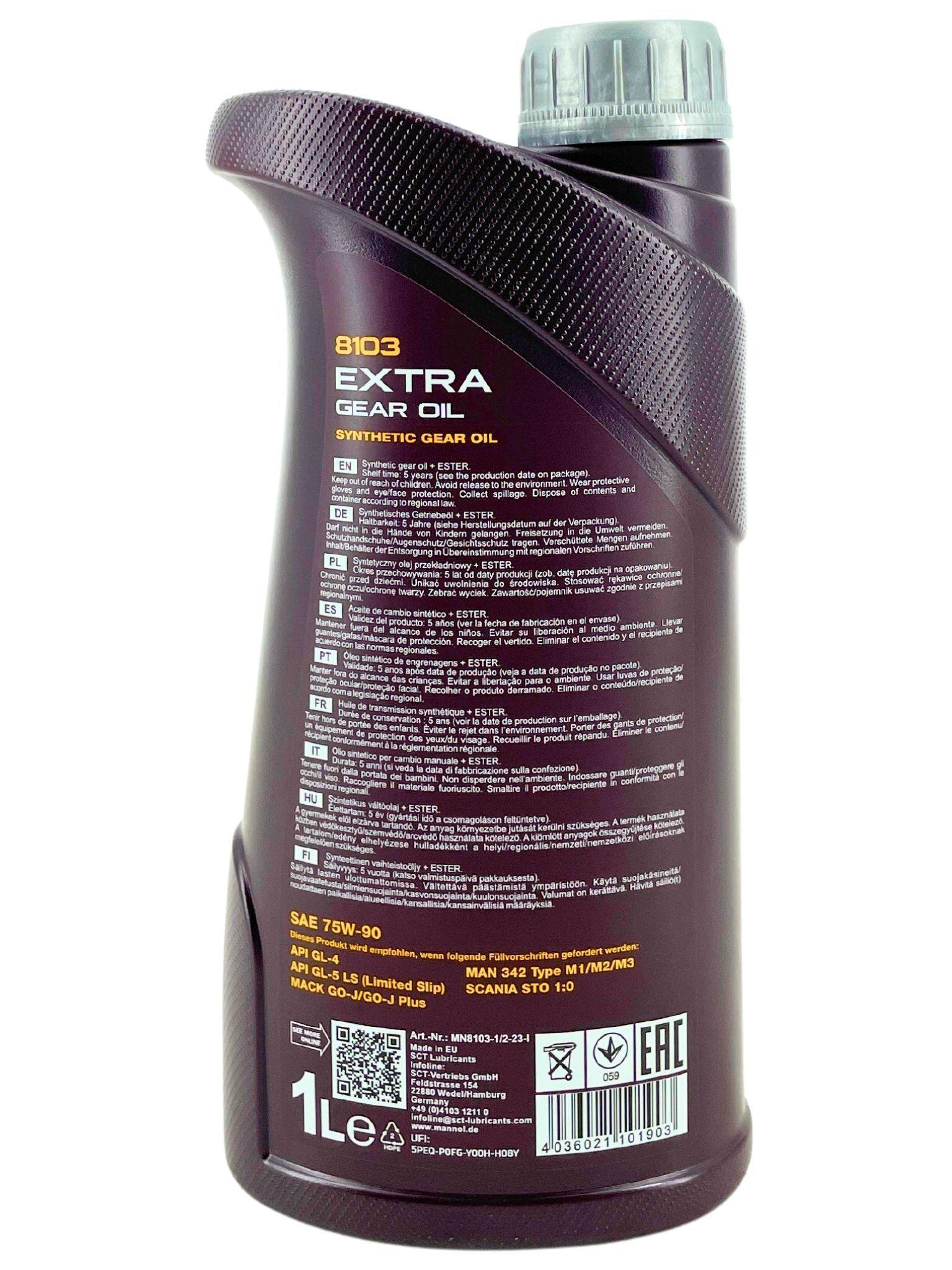 Mannol Extra Gear Oil Getriebeöl 75W-90 GL-4/GL-5 LS 1 Liter