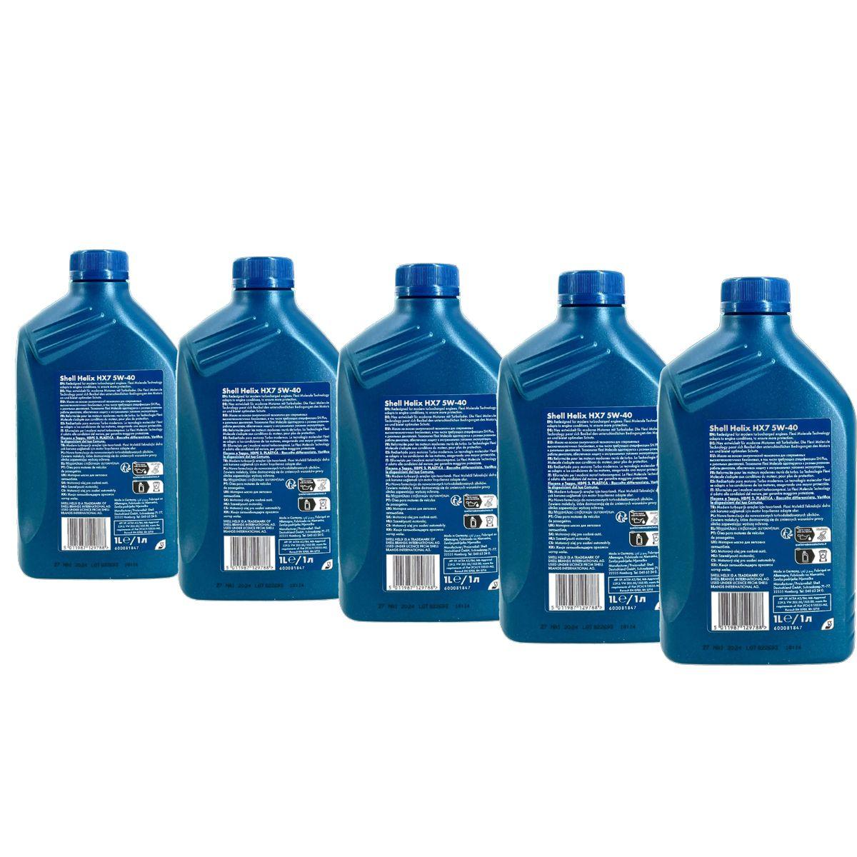Shell Helix HX7 5W-40 5x1 Liter