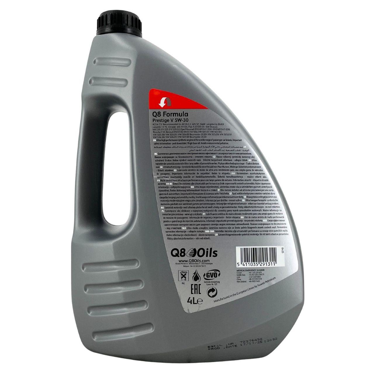 Q8 Formula Prestige V 5W-30 4 Liter