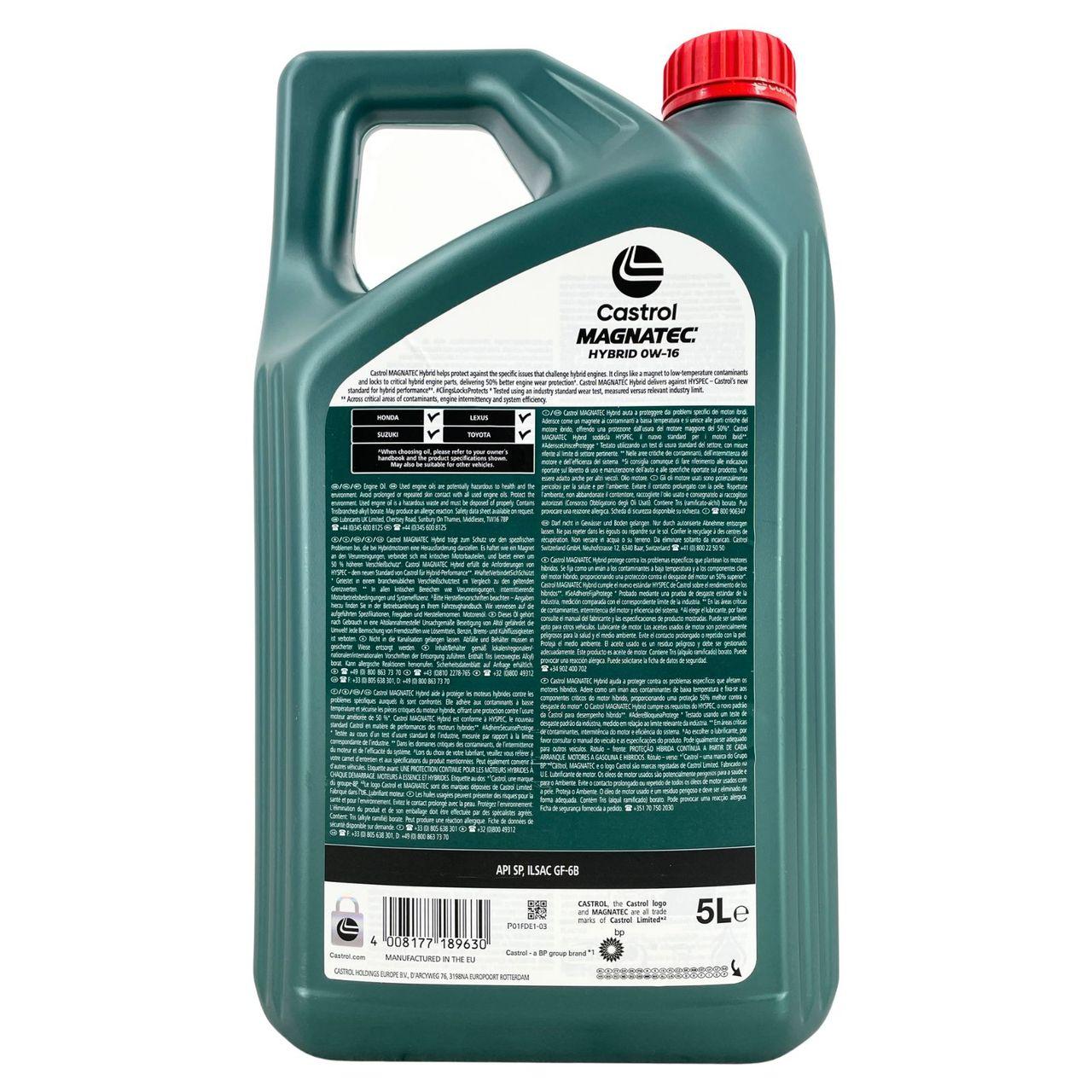 Castrol Magnatec Hybrid 0W-16 5 Liter