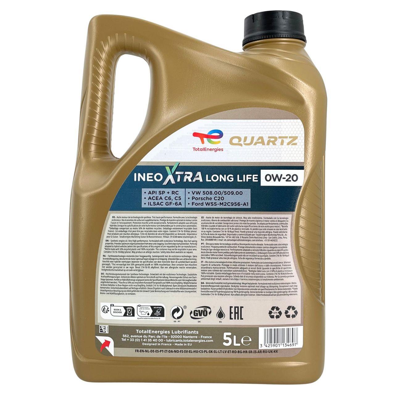Total Quartz Ineo Xtra Longlife 0W-20 5 Liter