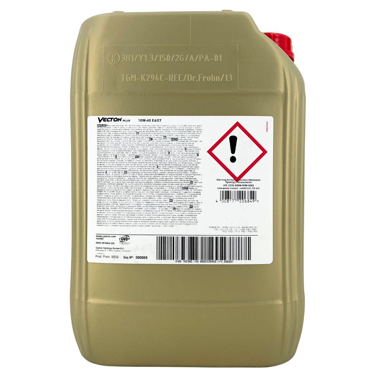 Castrol Vecton Plus 10W-40 E4/E7 20 Liter