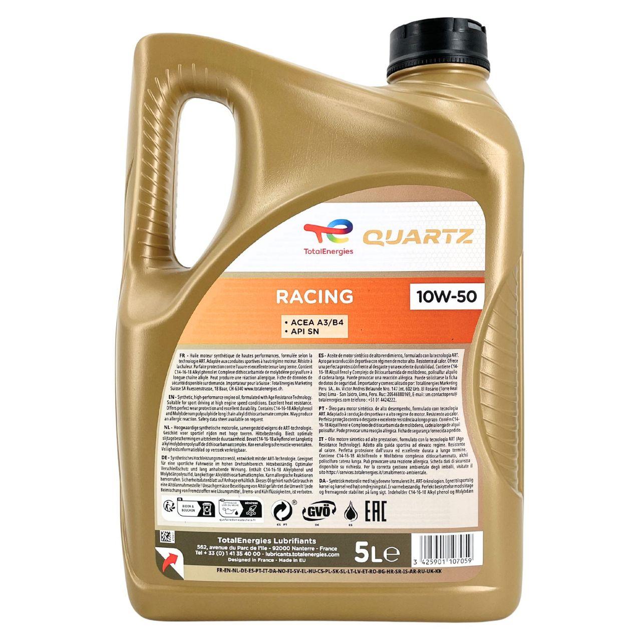 Total Quartz Racing 10W-50 5 Liter