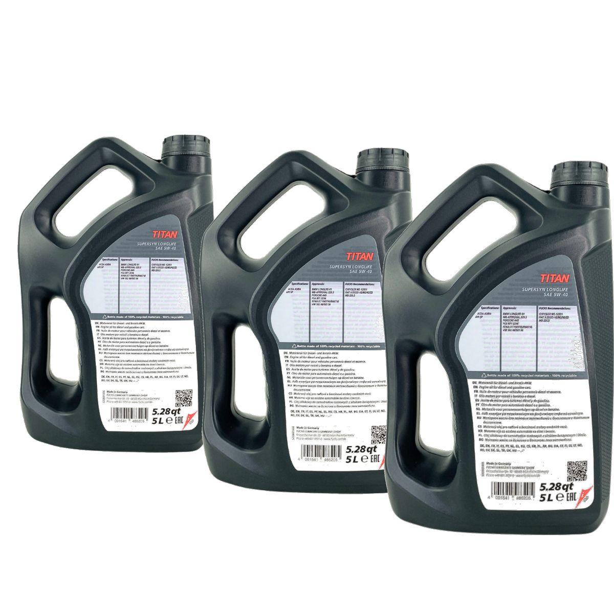 Fuchs Titan Supersyn Longlife 5W-40 3x5 Liter