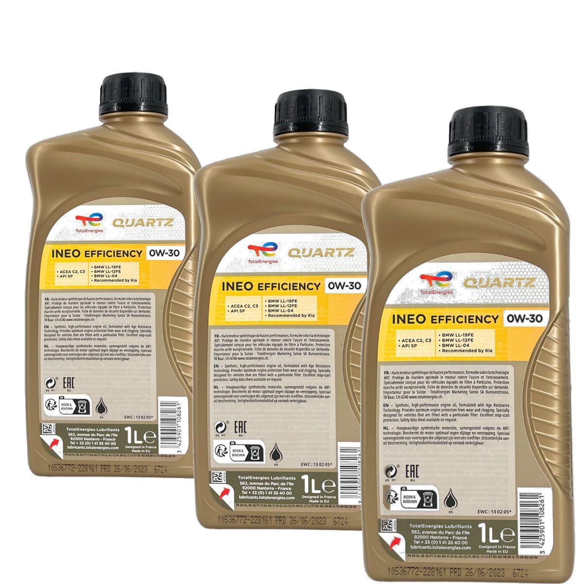 Total Quartz Ineo Efficiency 0W-30 3x1 Liter