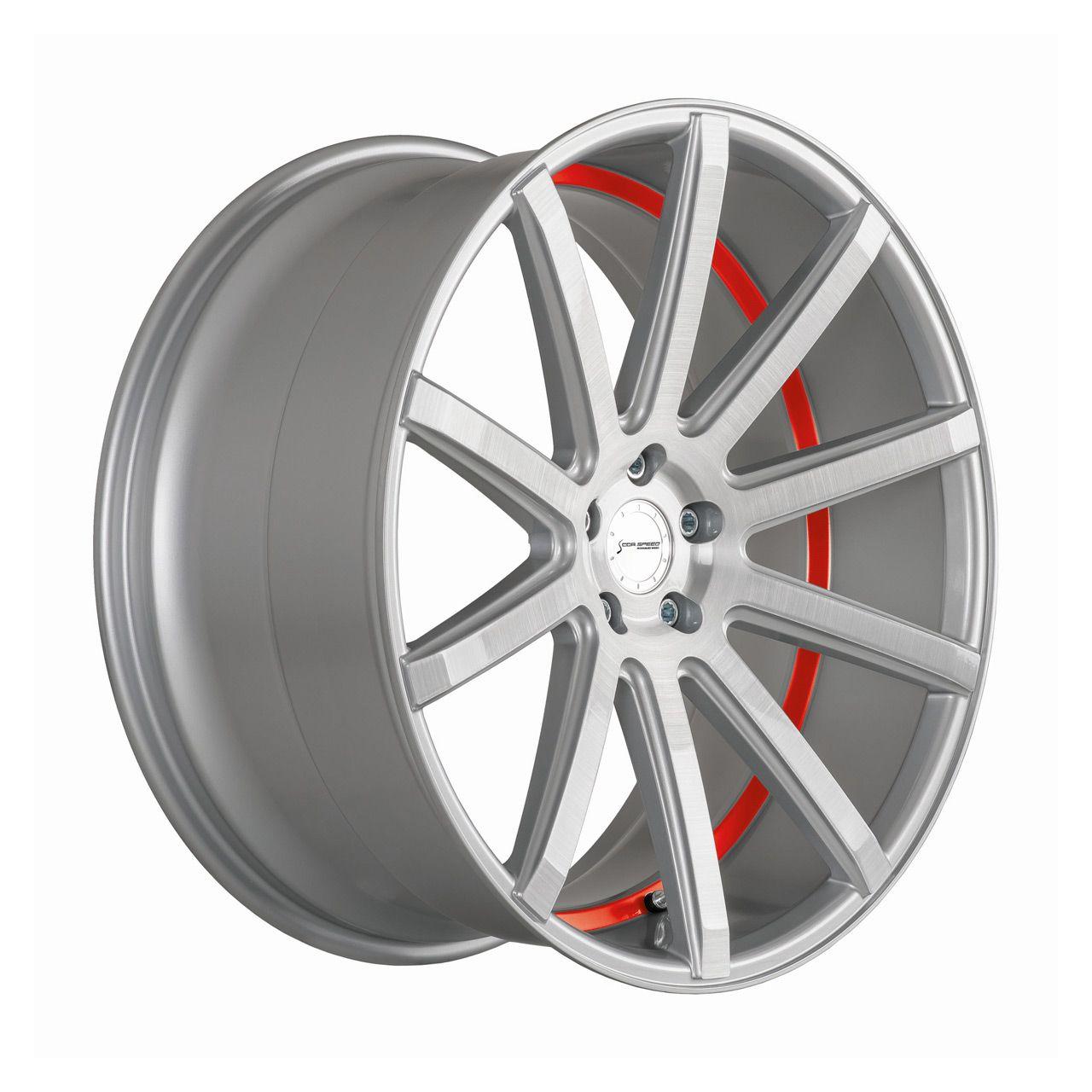 CORSPEED DEVILLE Silver-brushed-Surface/ undercut Color Trim rot 9.0Jx20 5x112 ET25