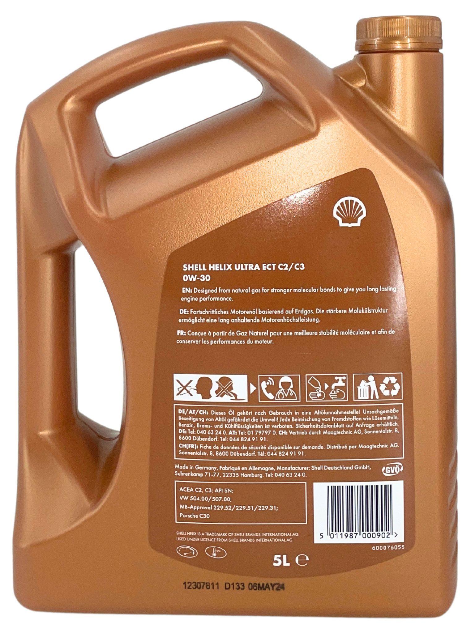 Shell Helix Ultra ECT C2 C3 0W-30 5 Liter