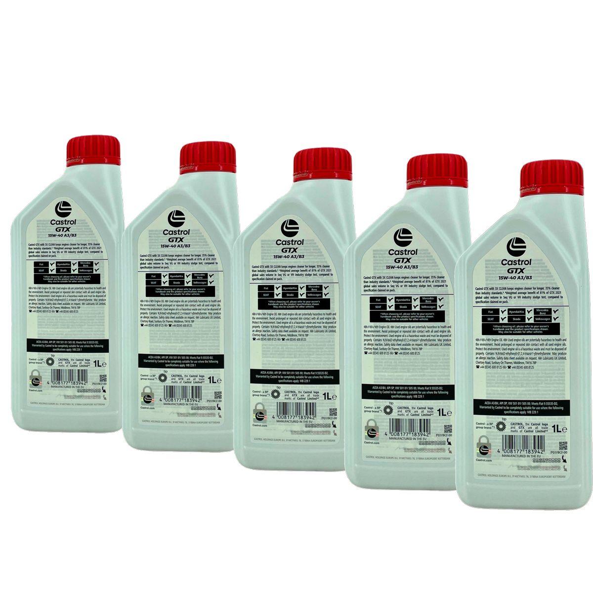 Castrol GTX 15W-40 A3/B3 5x1 Liter