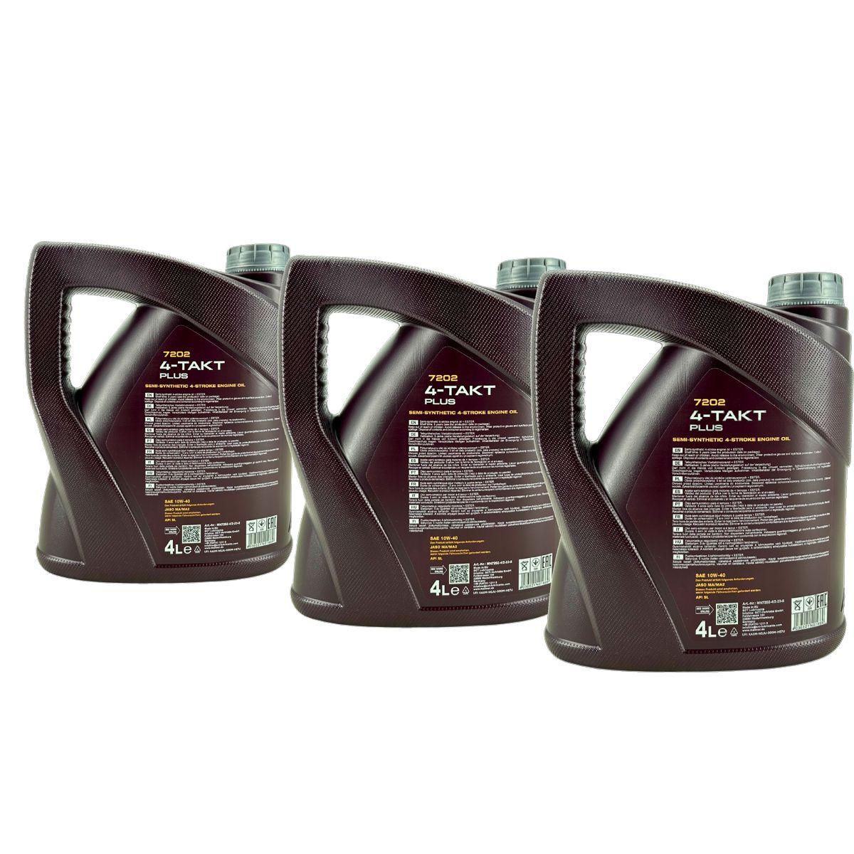 Mannol 4-Takt Plus 10W-40 3x4 Liter