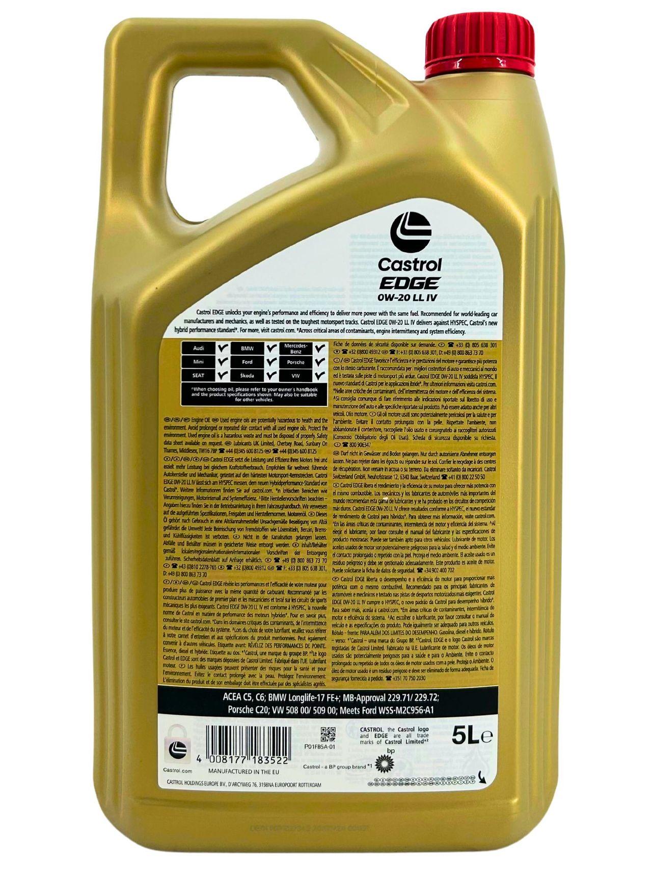 Castrol Edge 0W-20 LL IV 5 Liter
