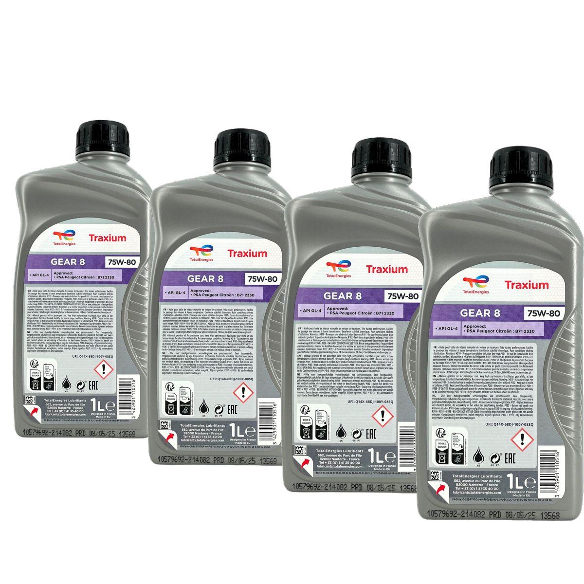 Total Traxium Gear 8 75W-80 4x1 Liter