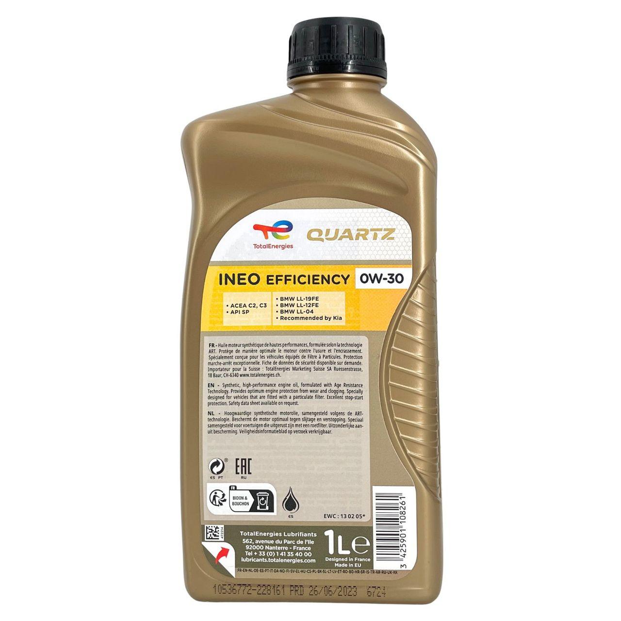 Total Quartz Ineo Efficiency 0W-30 1 Liter