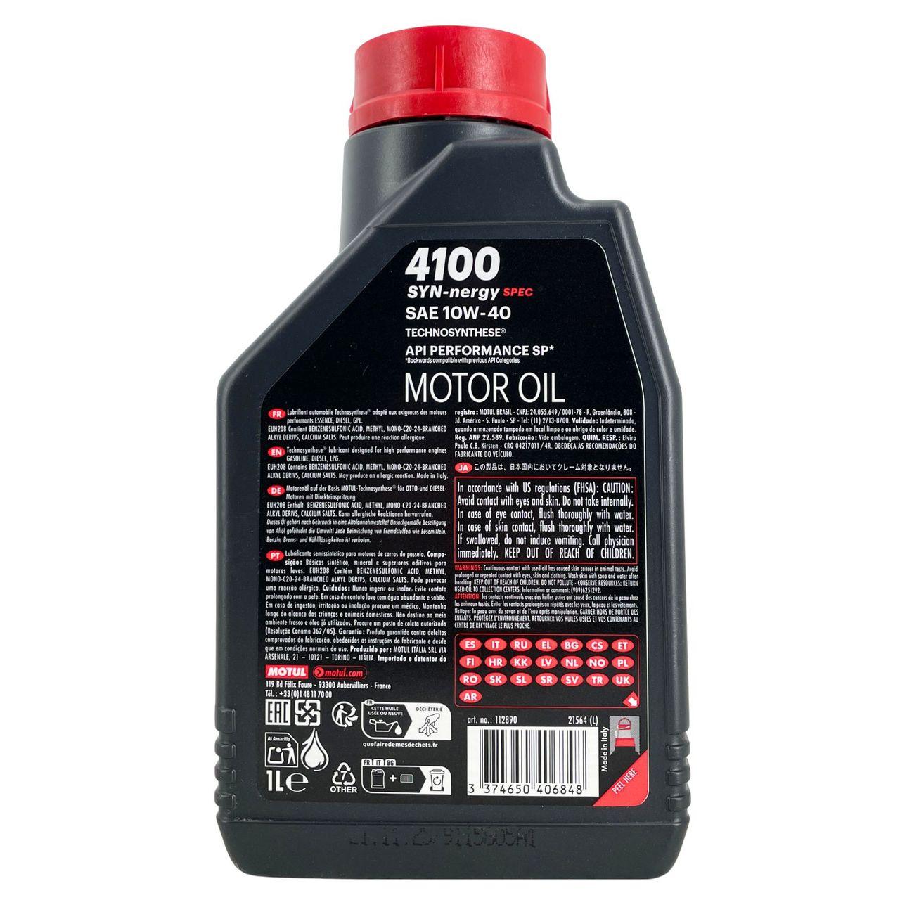 Motul 4100 SYN-nergy SPEC 10W-40 1 Liter