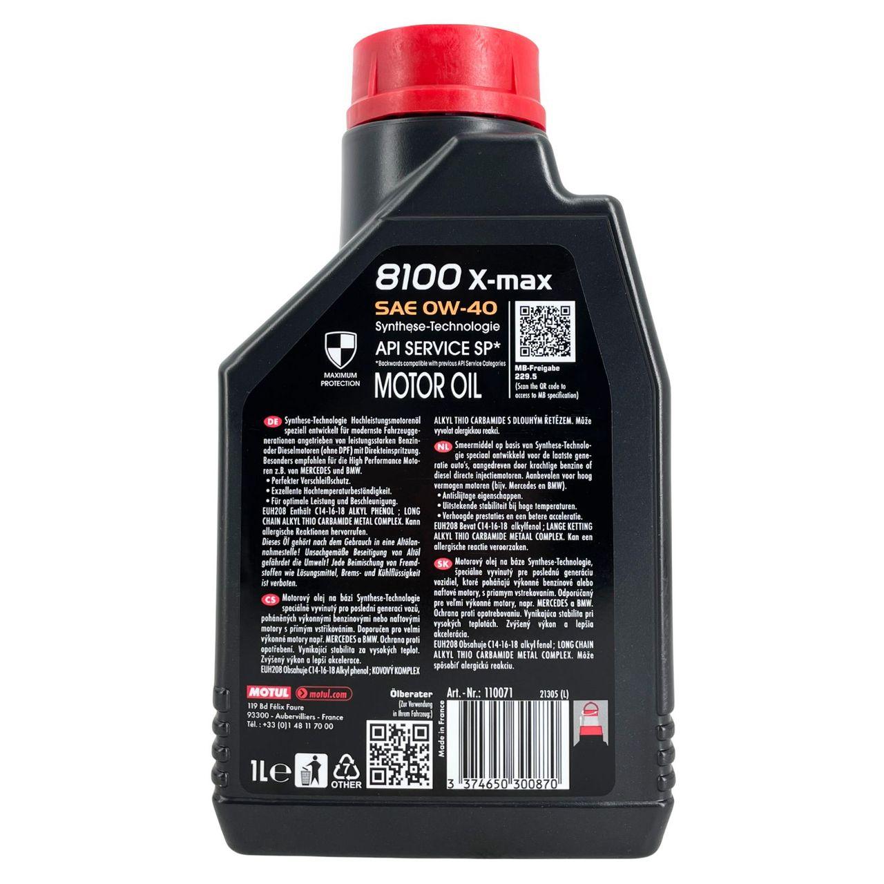 Motul 8100 X-max 0W-40 1 Liter