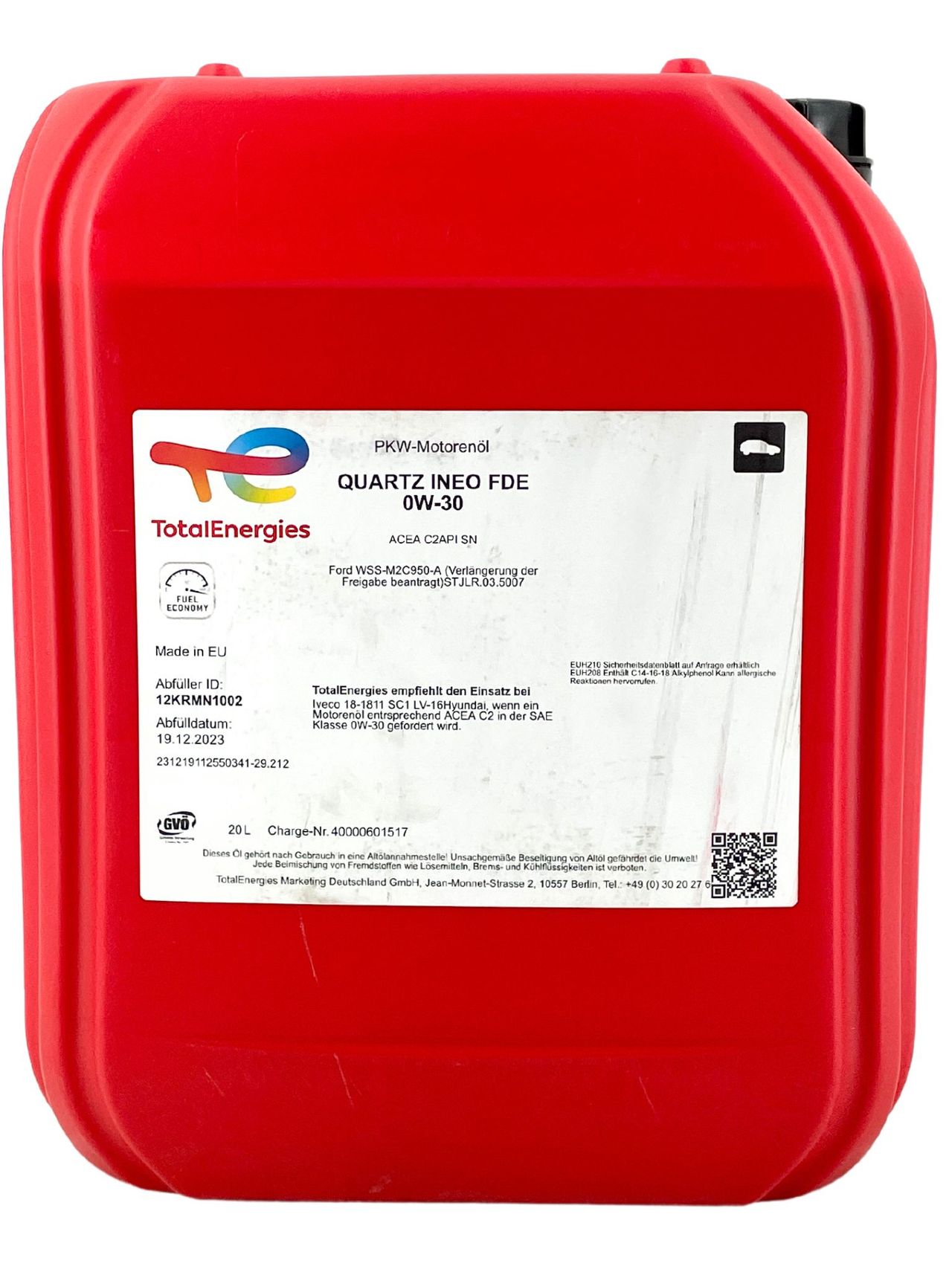 Total Quartz Ineo FDE 0W-30 20 Liter
